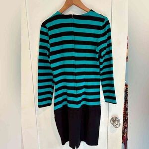 Striped Teal and Black Dress